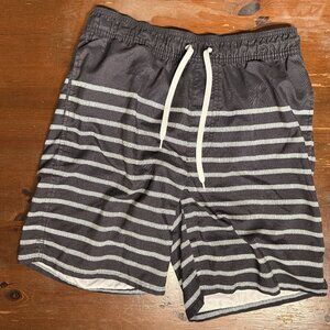 Old Navy Mens Swim Trunks Slate Grey White Stripes Size SP